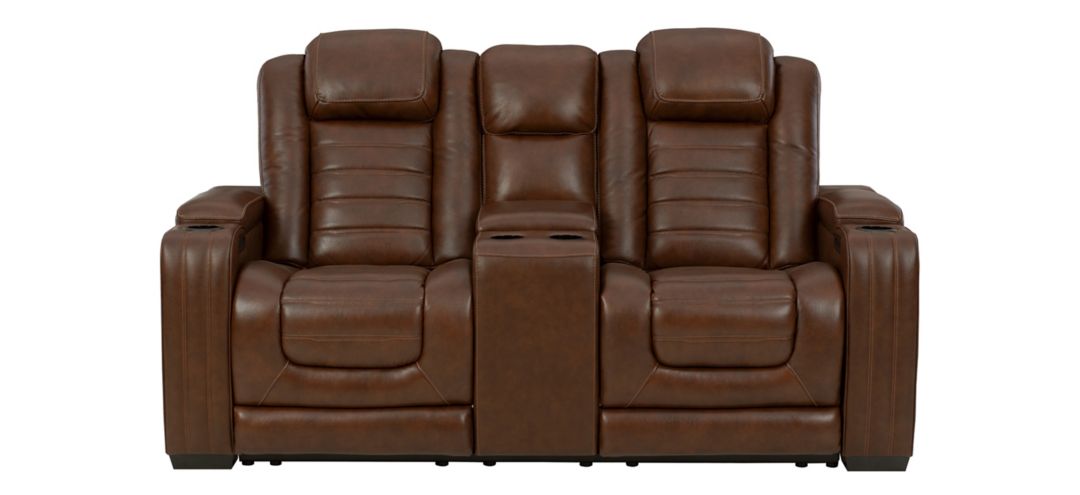 Backtrack Power Recliner Loveseat with Console and Adjustable Headrest