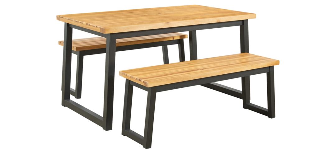 Town Wood 3-pc. Outdoor Dining Table Set