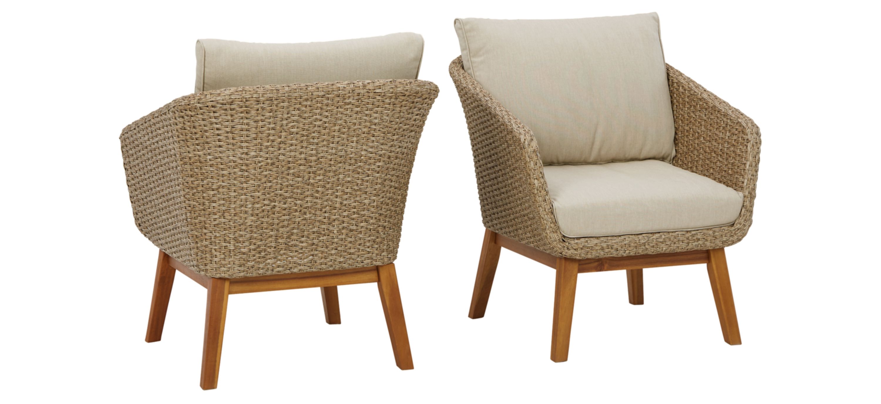 Crystal Cave Outdoor Lounge Chairs with Cushions - Set of 2