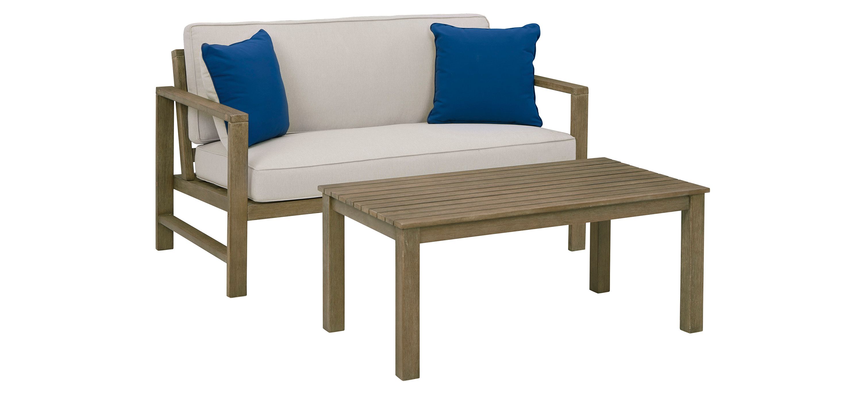 Fynnegan Outdoor Loveseat with Table
