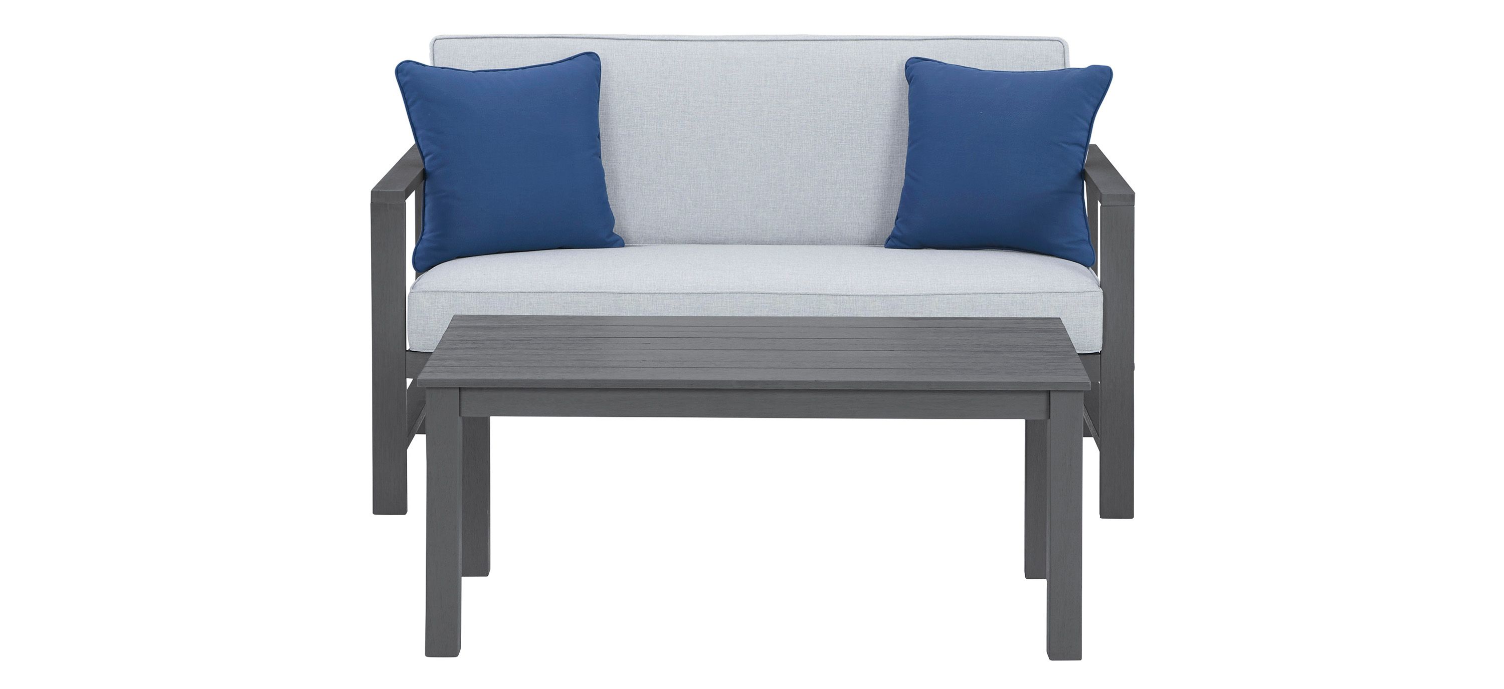 Fynnegan Outdoor Loveseat with Table