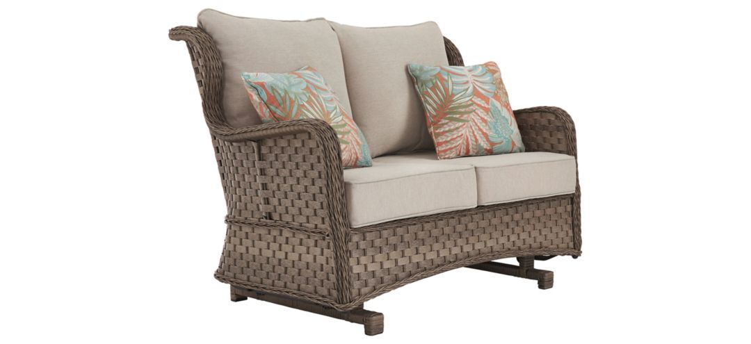 Clear Ridge Outdoor Loveseat Glider with Cushions