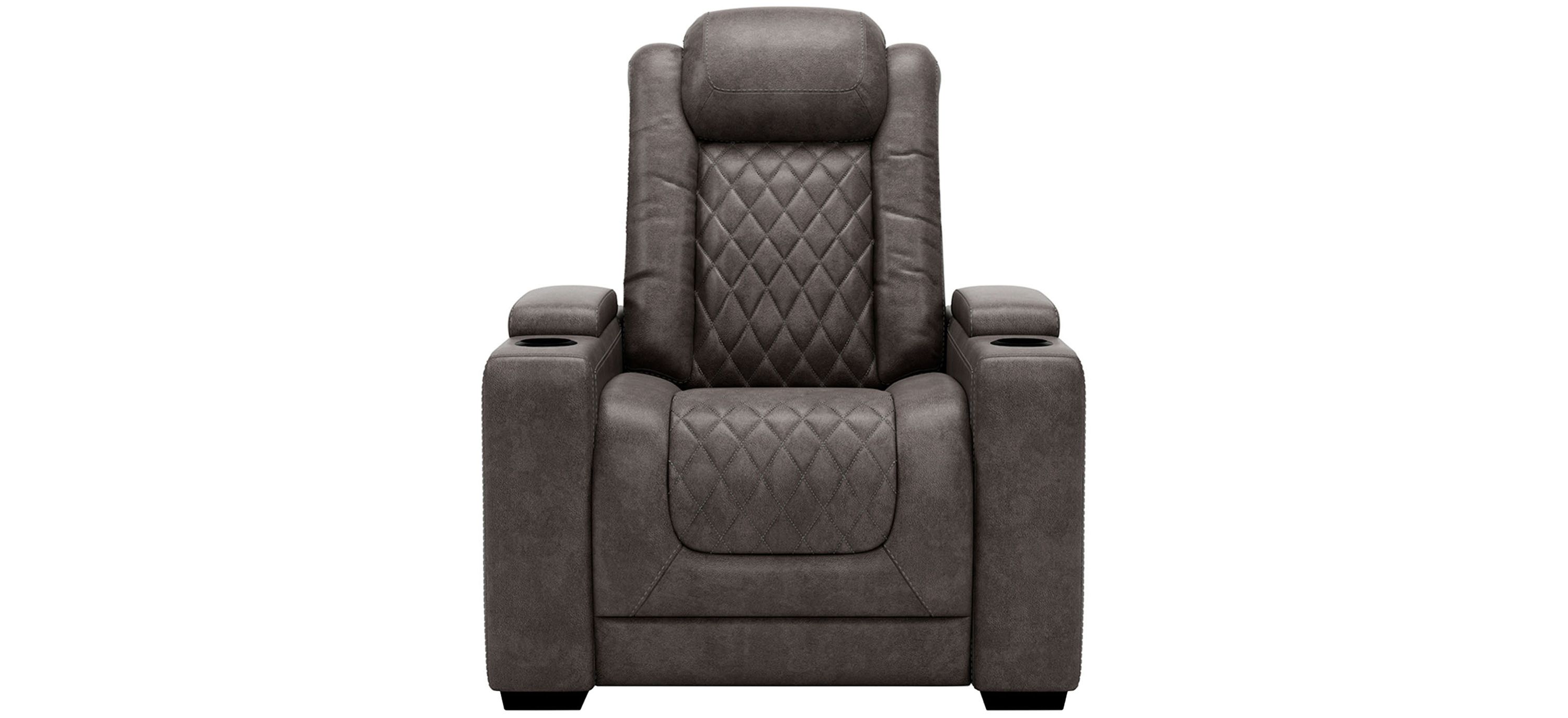 Corsica Contemporary Power Recliner with Adjustable Headrest - Gray