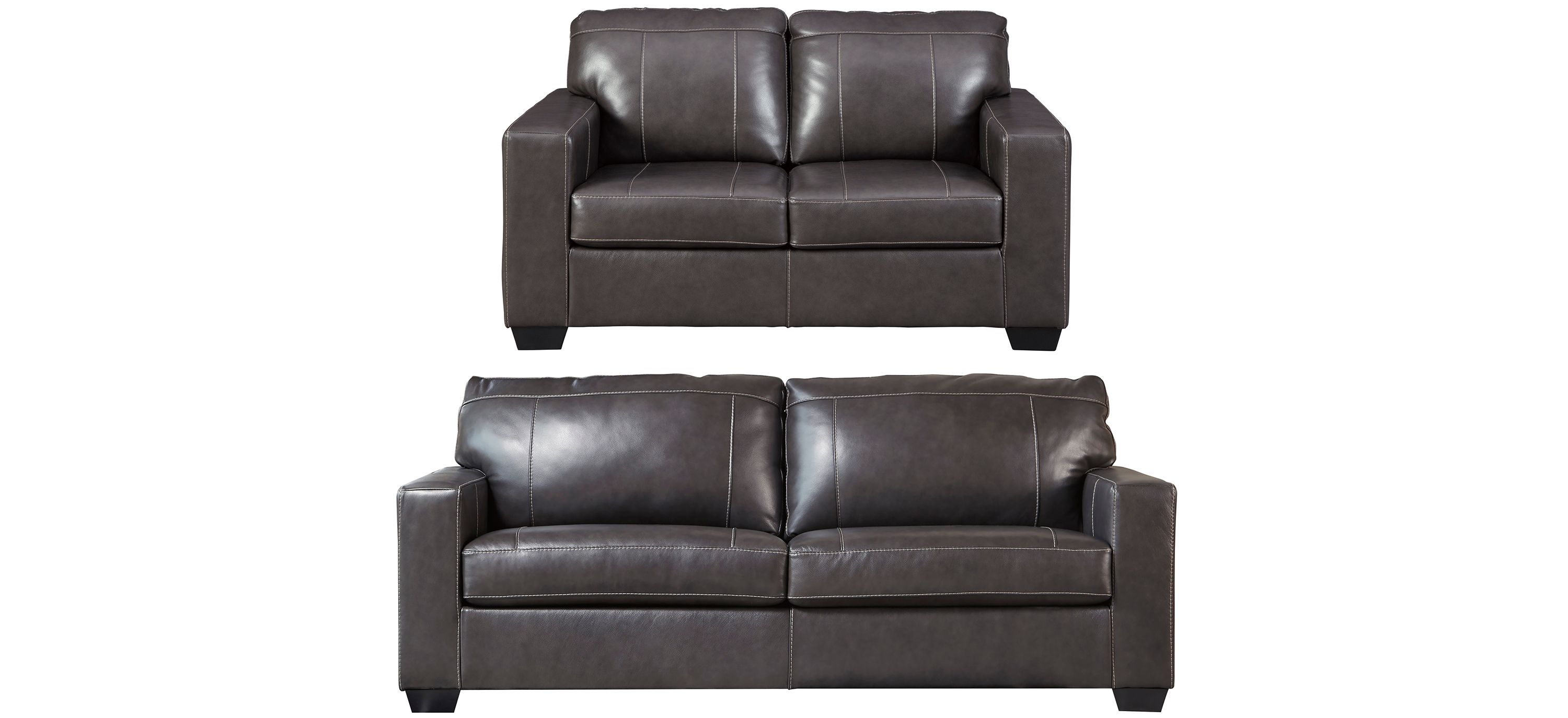 Barker Leather 2-pc. Sofa and Loveseat Set