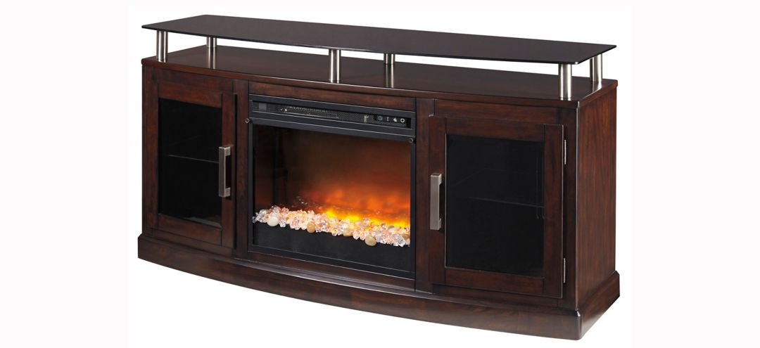 Ruskin 60 TV Console w/ Electric Glass Fireplace