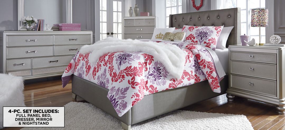 Coralayne Upholstered 4-pc. Panel Bedroom Set