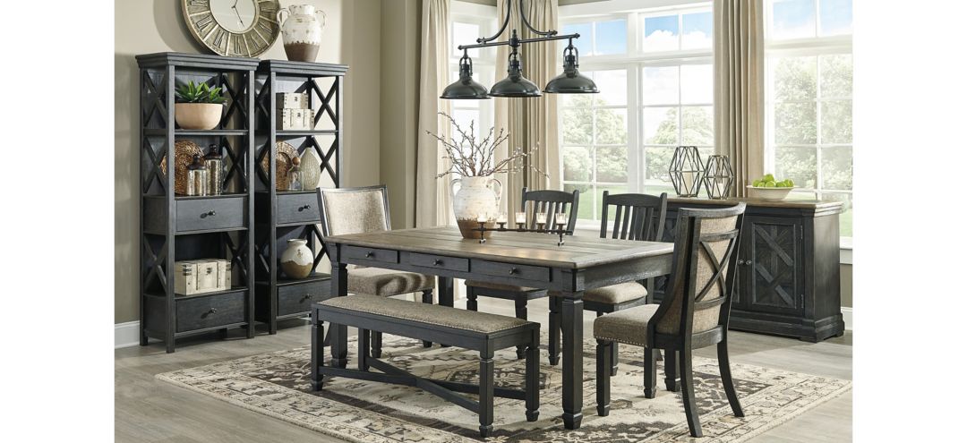 Vail 6-pc. Dining Set w/ Bench and Upholstered Chairs
