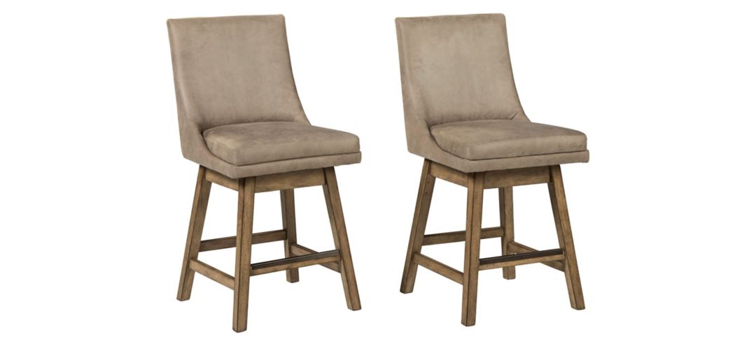 756225390 Meryle Swivel Counter Stool - Set of 2 - Beige sku 756225390