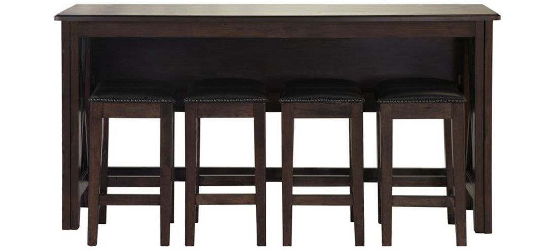 Carmina Counter Height Drop Leaf Table with 4 stools
