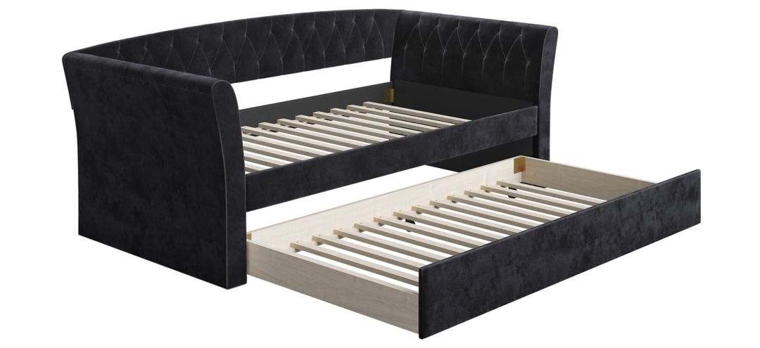 Kingston Velour Daybed with Rolling Trundle Set