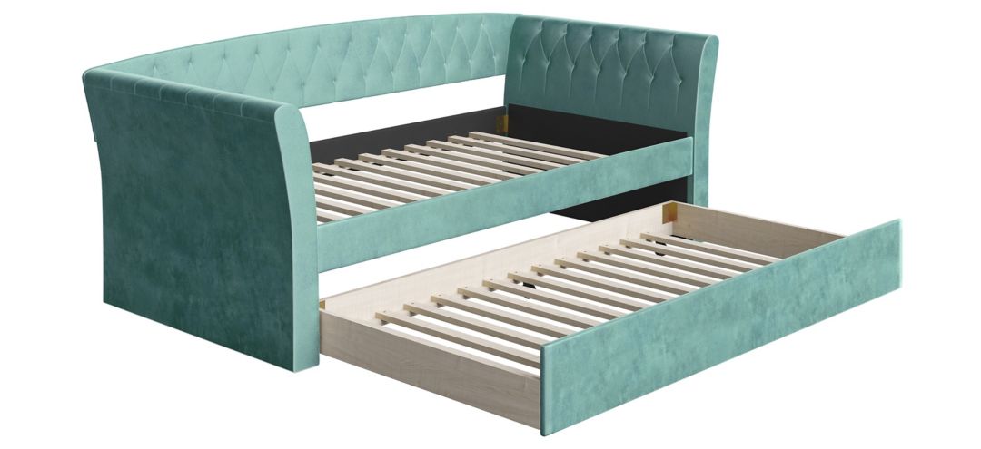 Kingston Velour Daybed with Rolling Trundle Set