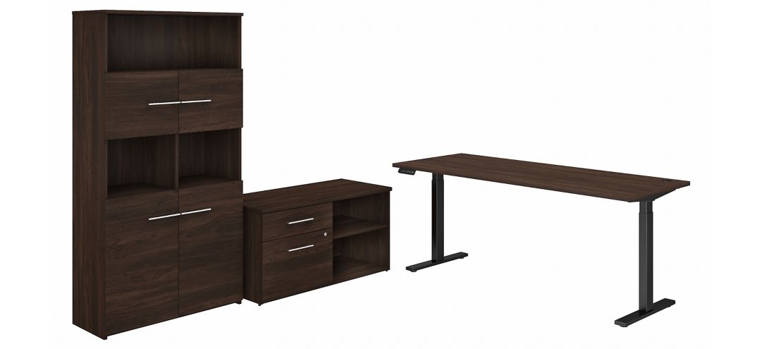 Office 500 72W Height Adjustable Standing Desk w/ Storage & Bookcase