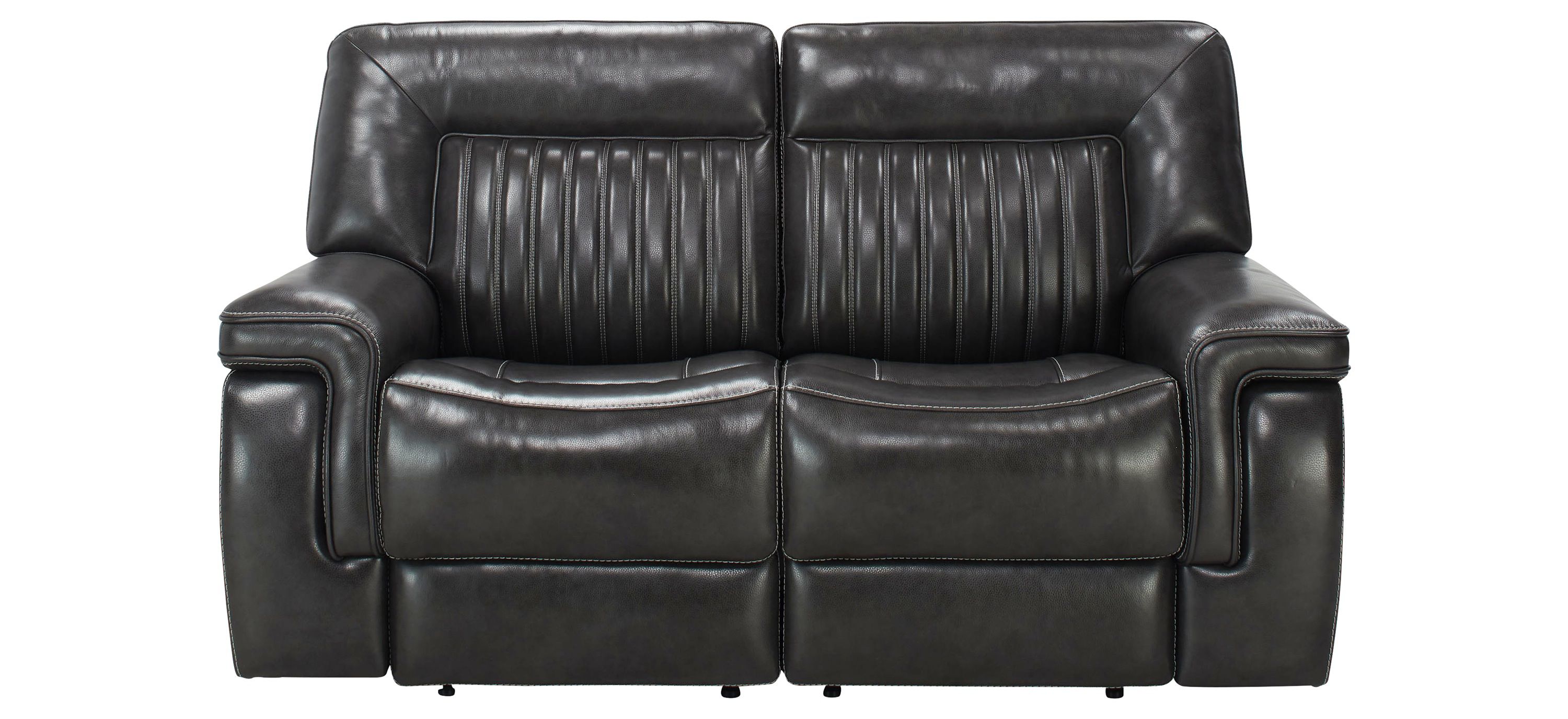 Mario Leather Power Apartment Sofa w/ Power Headrest
