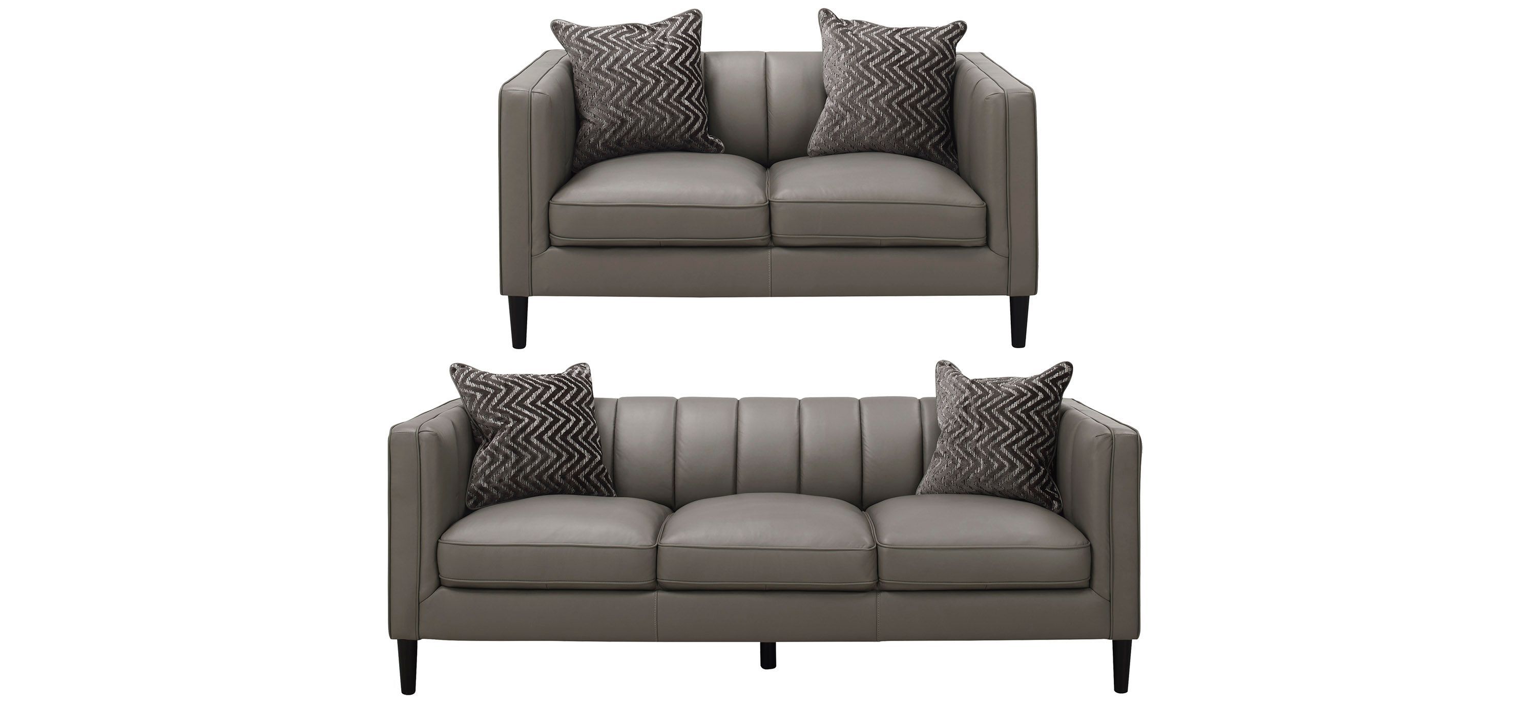 Hutton Leather 2-pc. Sofa and Loveseat Set