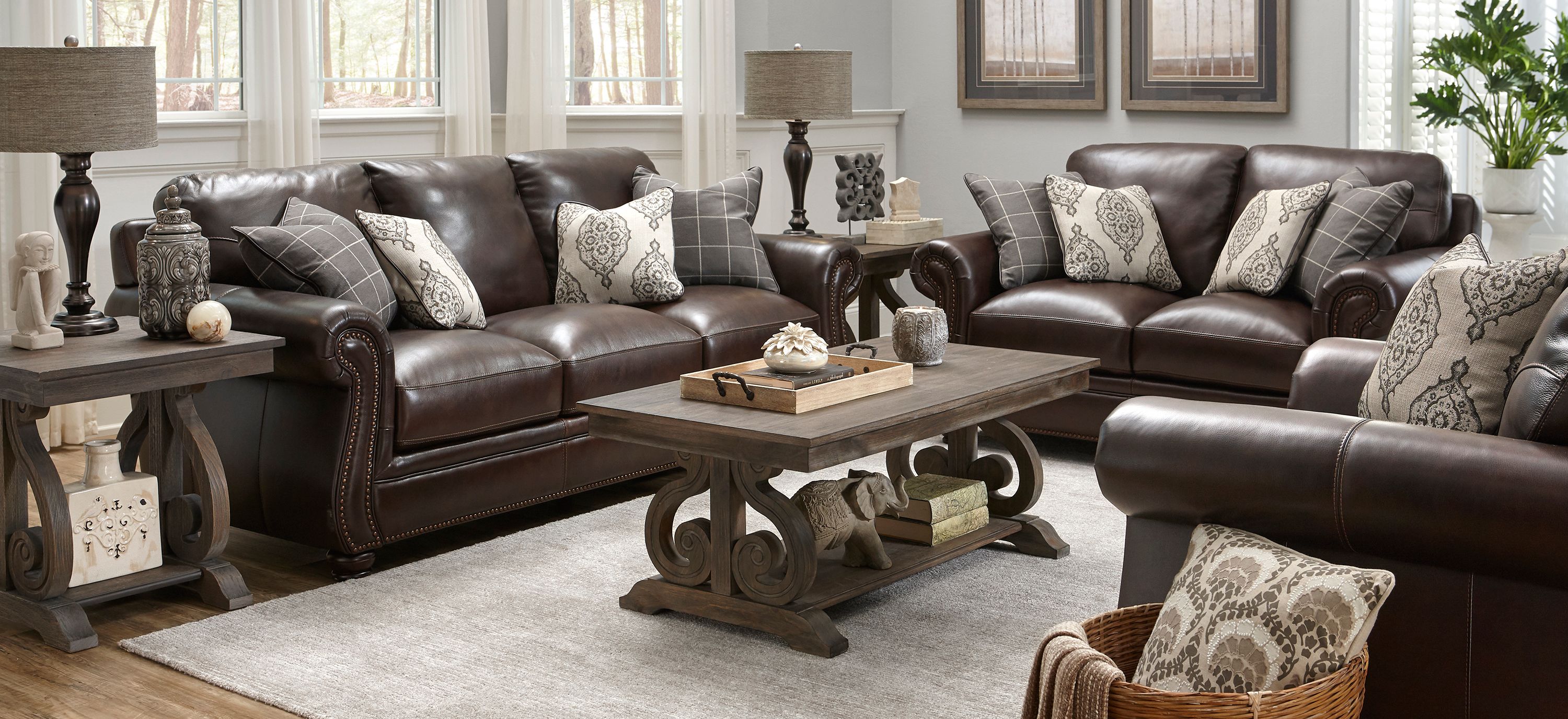 Alistair 2-pc. Leather Sofa and Loveseat Set