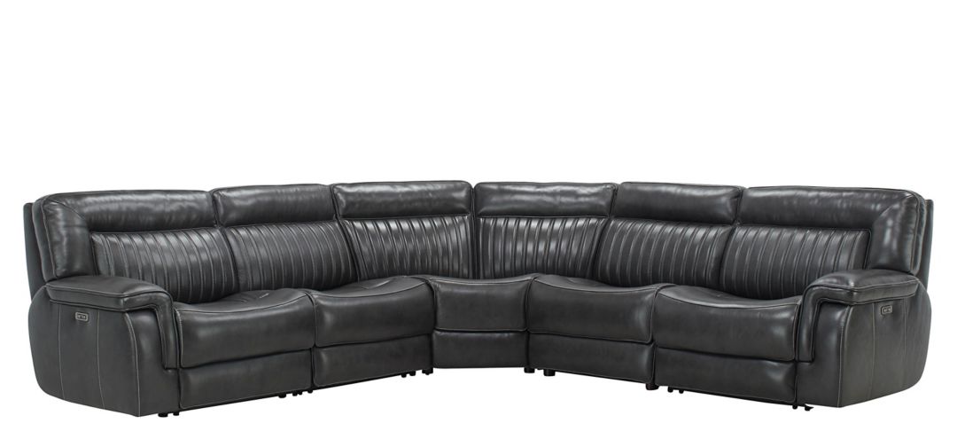 Mario Leather 5-pc. Power Sectional w/ Power Headrest