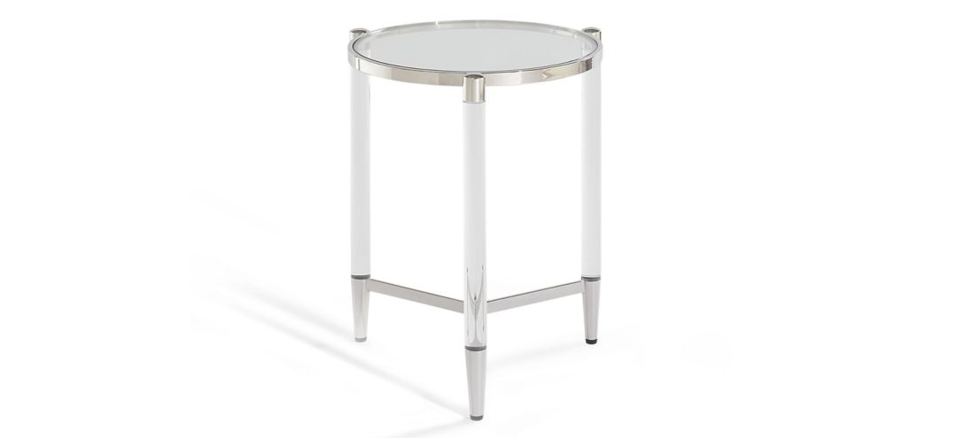 Marilyn Glass Top and Steel Base Round End Table