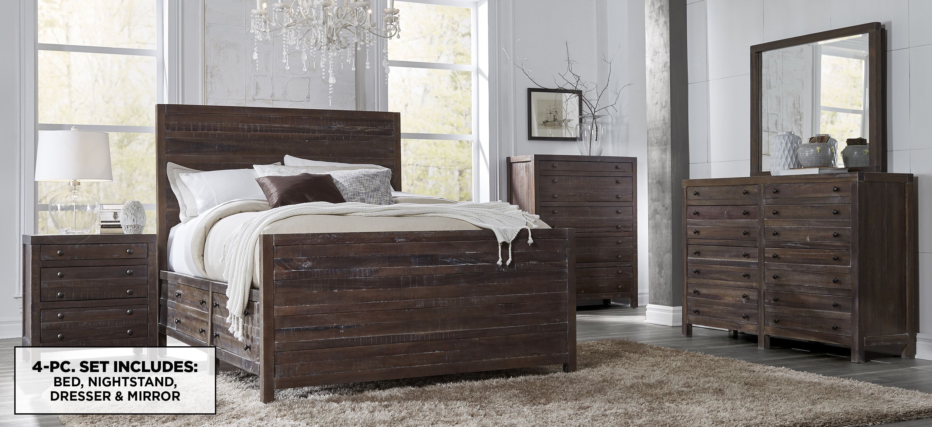 Hanover 4-pc. Bedroom Set w/ Storage Bed