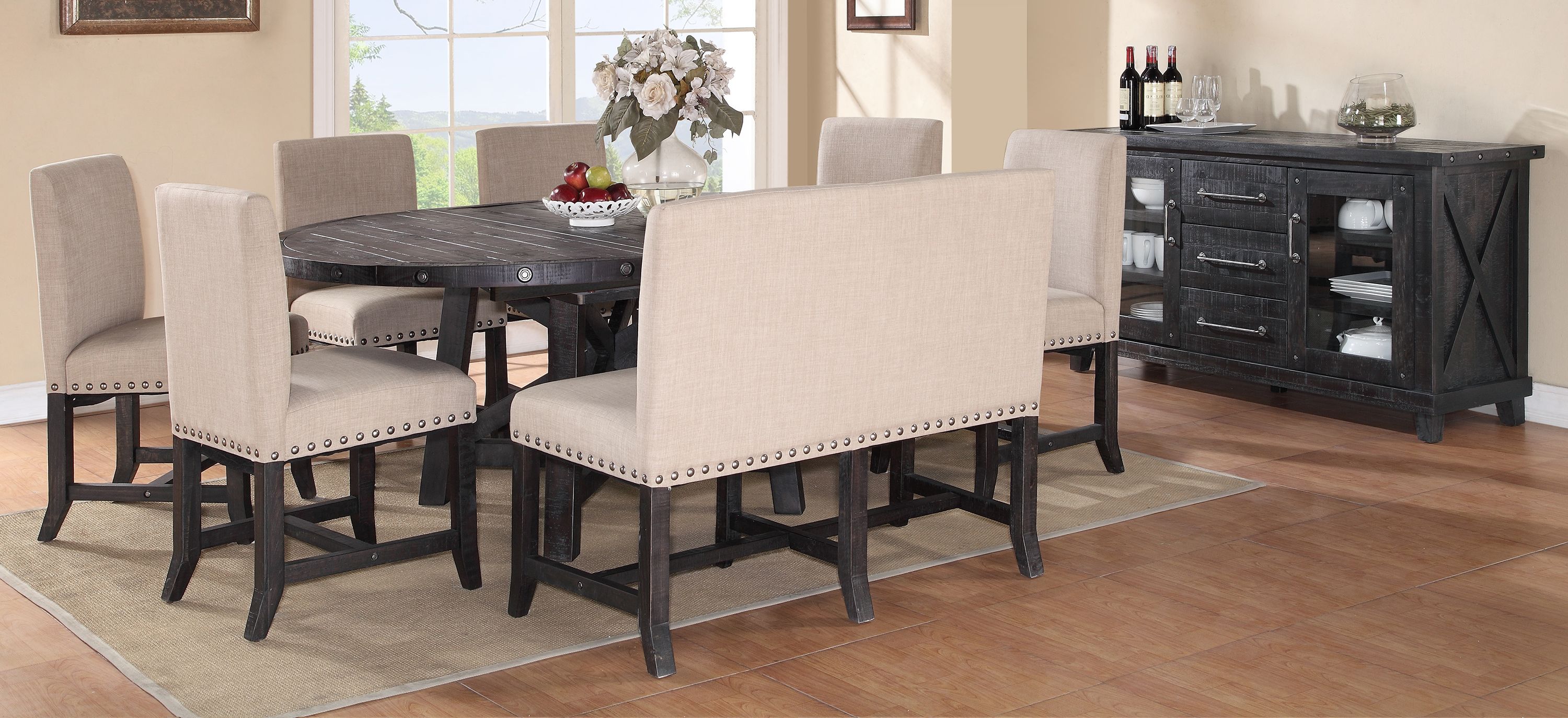 Farmington 8-pc. Round Dining Set w/ Bench