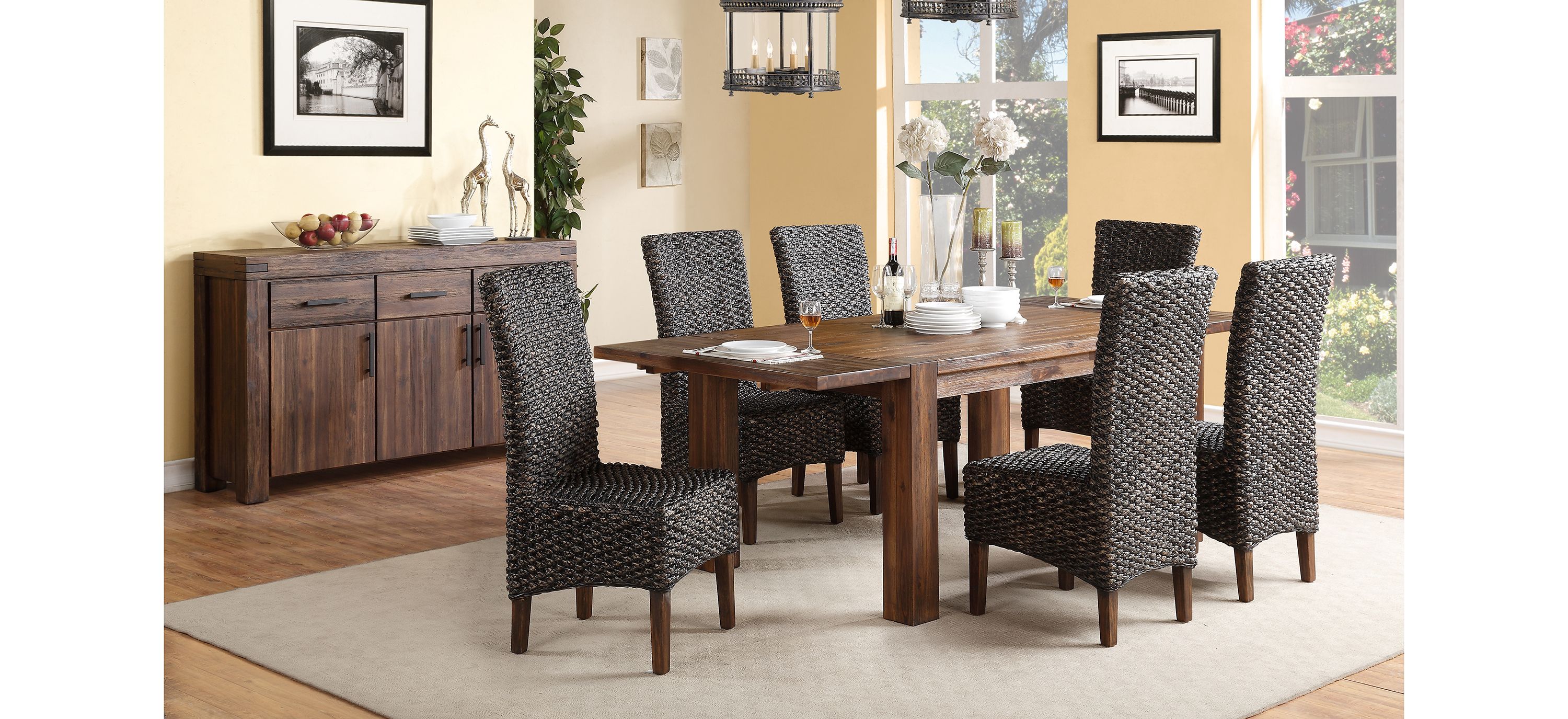 Middlefield 7-pc. Dining Set w/ Woven Chairs