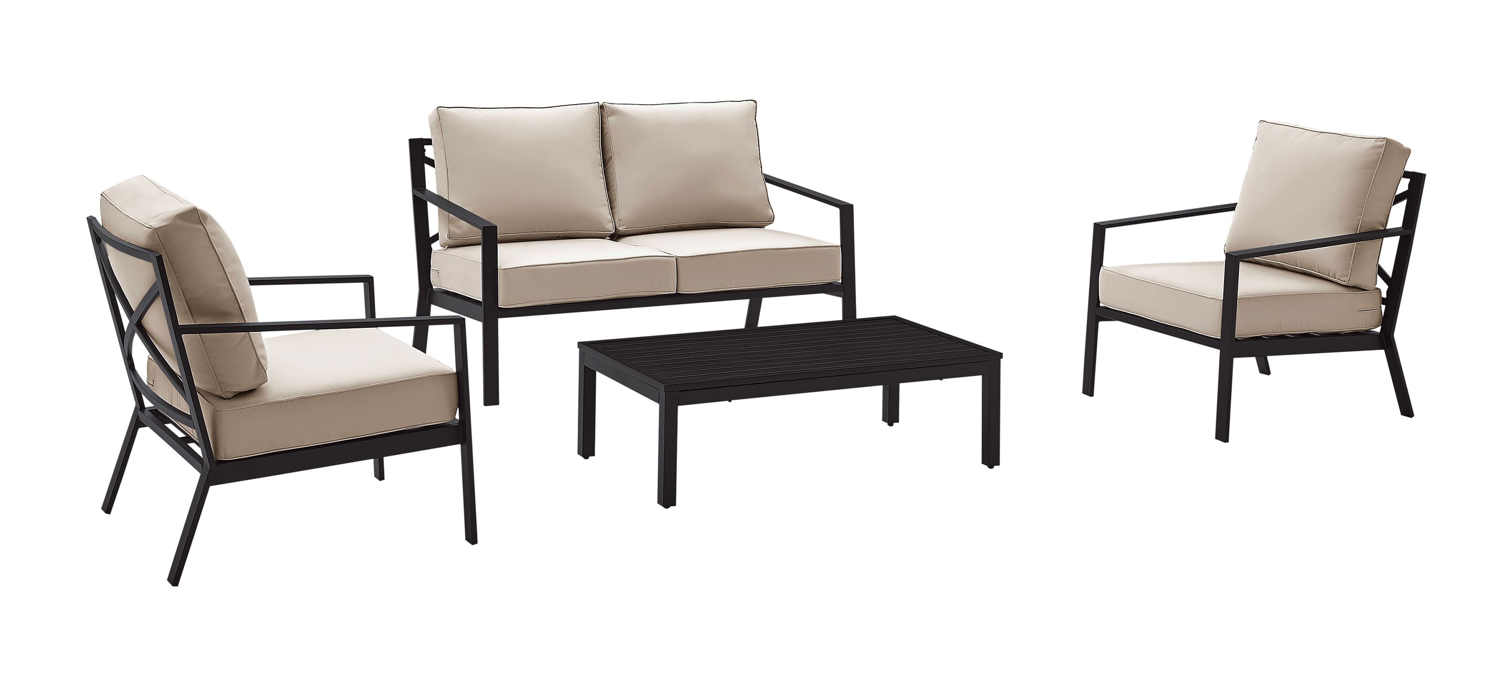 Charmayanne 4-pc. Outdoor X-Back Metal Seating Set