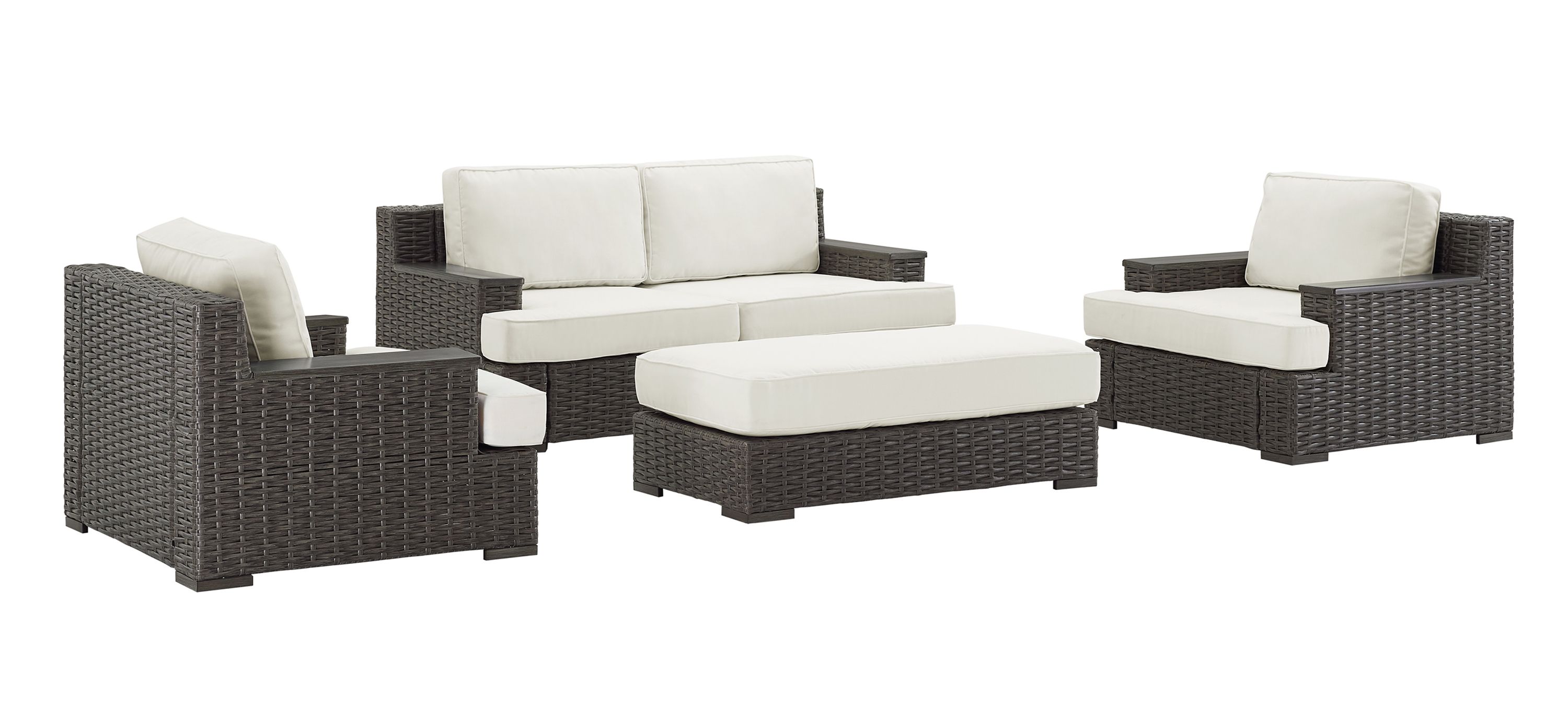 Maverick 4-pc. Outdoor Wicker Seating Set with Ottoman