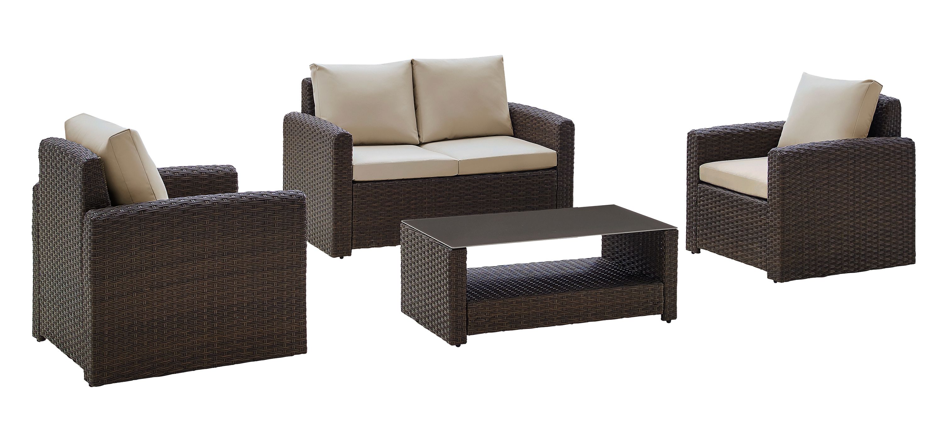 Judson 4-pc. Outdoor Weave Seating Set with Coffee Table and Rounded Arms