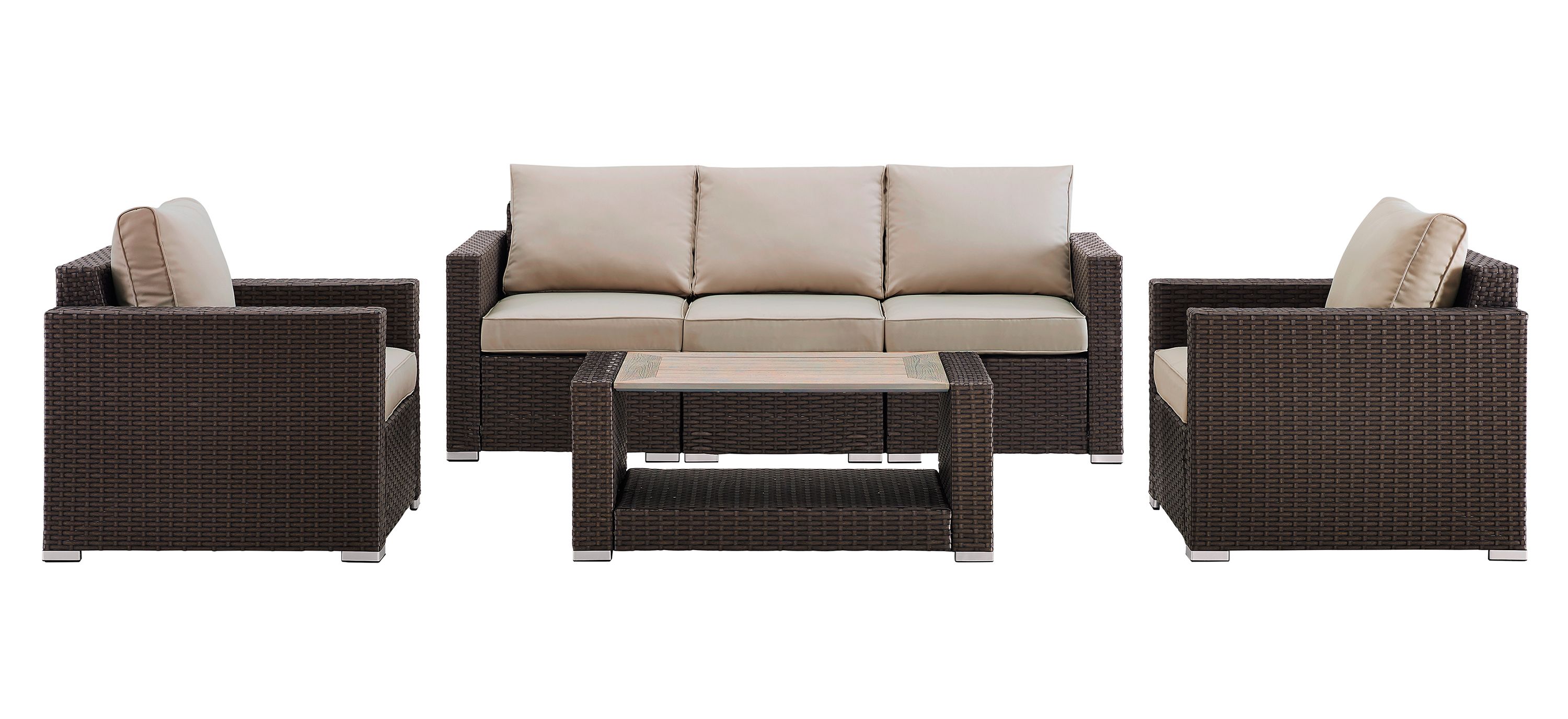 Judson 4-pc. Outdoor Weave Seating Set with Coffee Table and Squared Arms