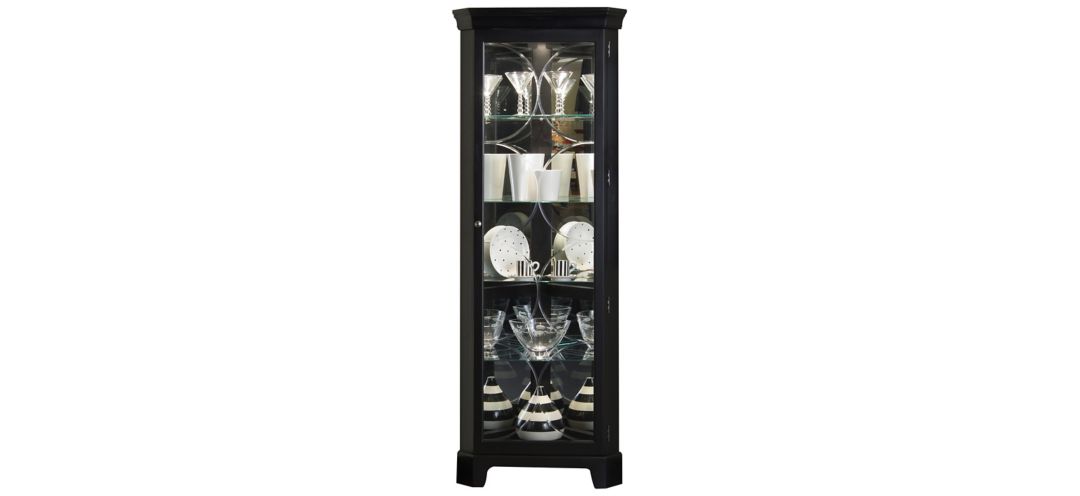 Milligan Lighted 4 Shelf Corner Curio Cabinet