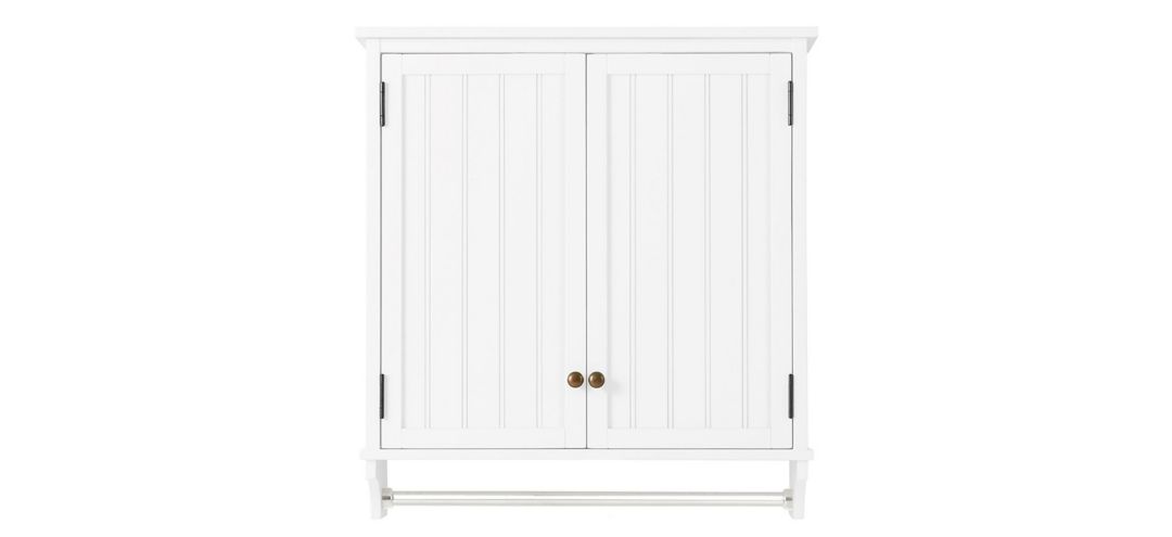 Dover Wall-Mounted Storage Cabinet w/ Doors and Towel Rod