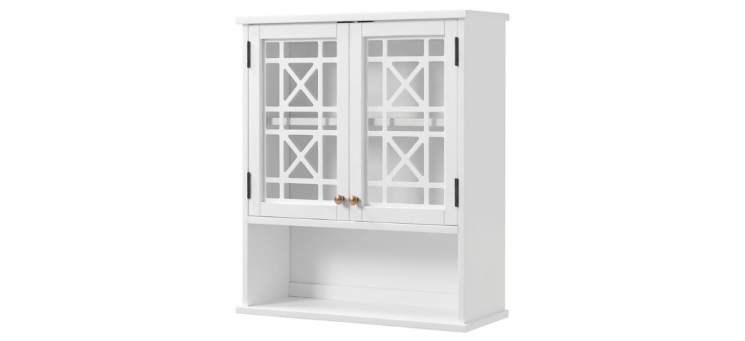 Derby Wall-Mounted Bath Storage Cabinet w/ Glass Doors and Shelf