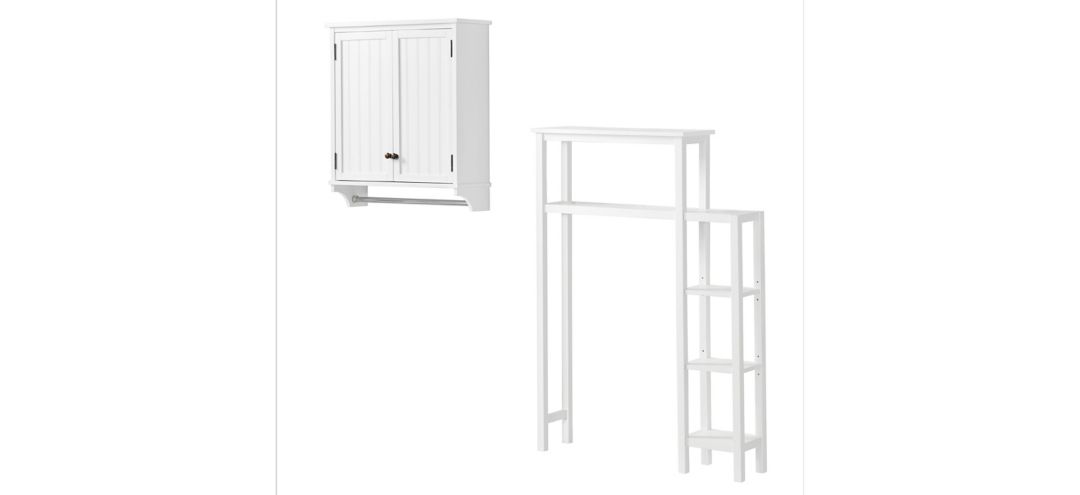Dover 2-pc Over-Toilet Organizer w/ Side Shelves and Cabinet