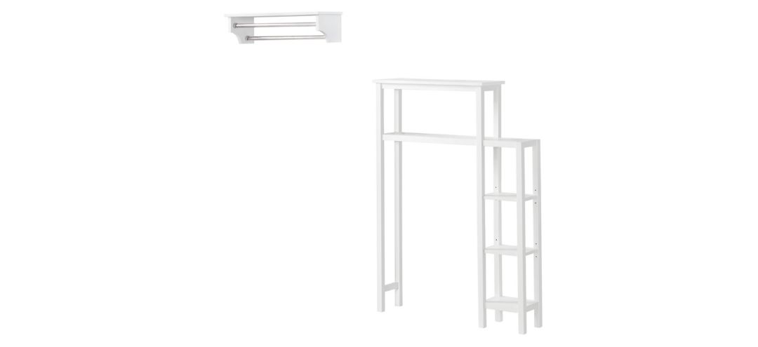 Dover 2-pc Over-Toilet Organizer w/ Side Shelves and Towel Rods