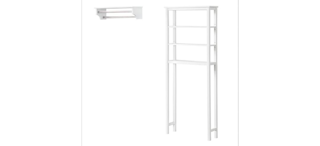 Dover 2-pc Over-Toilet Organizer w/ Open Shelves and Towel Rods