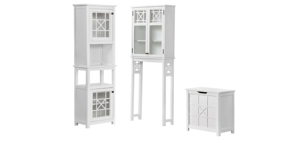 Derby 4-pc Storage Set w/ Over-Toilet Shelf and Hampers