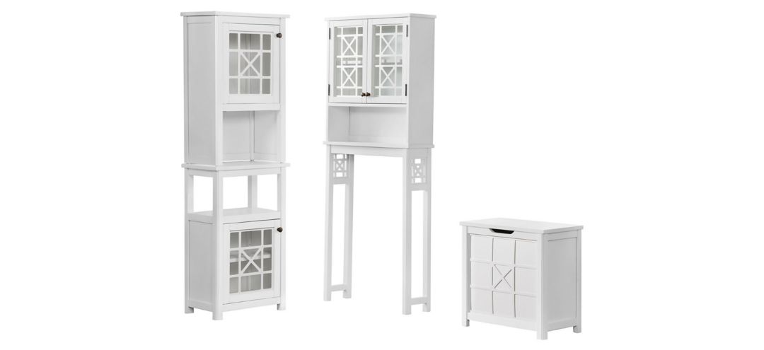 Derby 5-pc Storage Set w/ Hutch and Wall-Mounted Cabinet