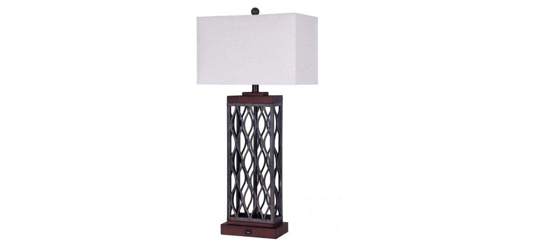 Metal and Wood Table Lamp