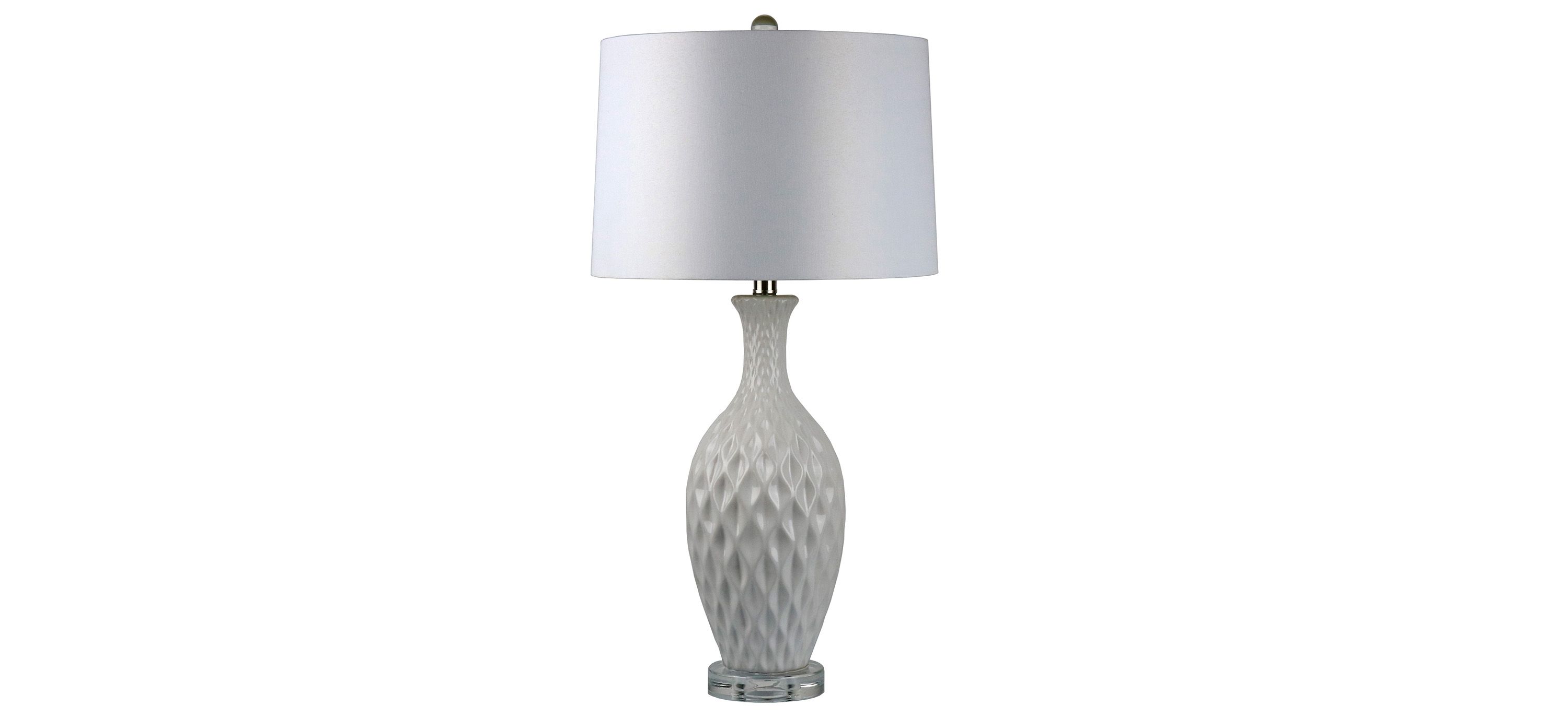 Honeycomb White Ceramic Table Lamp