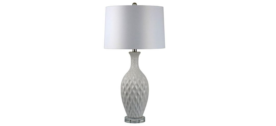 110396315 Honeycomb White Ceramic Table Lamp sku 110396315