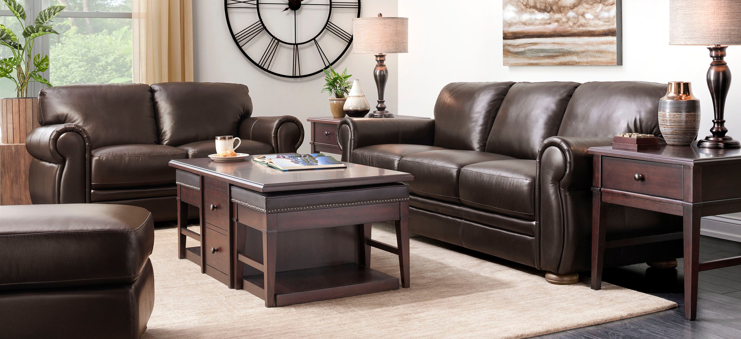 Marsala 2-pc. Leather Sofa and Loveseat Set