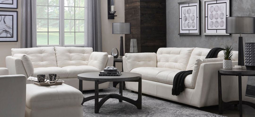 White leather sofa on sale and loveseat set