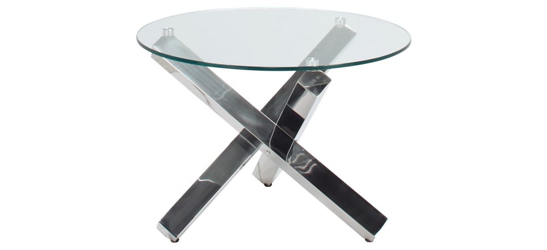 9008-LTLIZA Liza Round Glass End Table sku 9008-LTLIZA