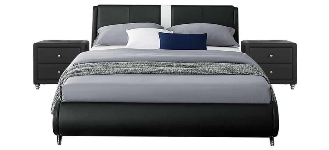 599213421 Carlton Platform Bed with 2 Nightstands sku 599213421