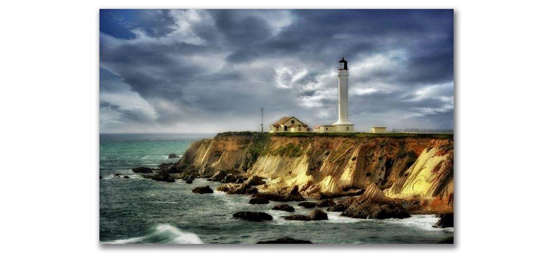 Coastline Lighthouse Gallery Wrapped Canvas