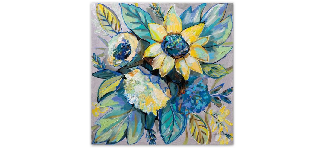 Sage and Sunflowers I Gallery Wrapped Canvas