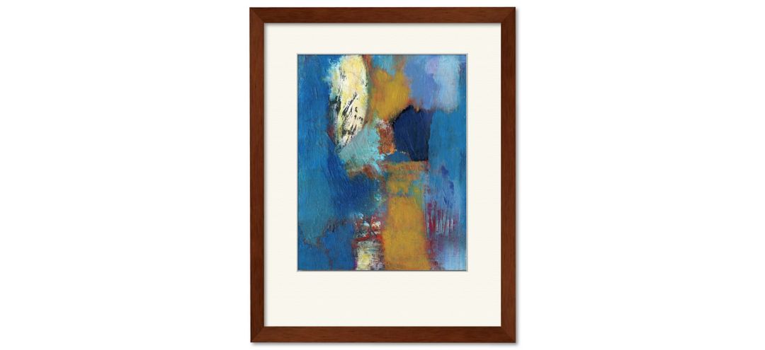 Abstract Blue And Tan Framed Art