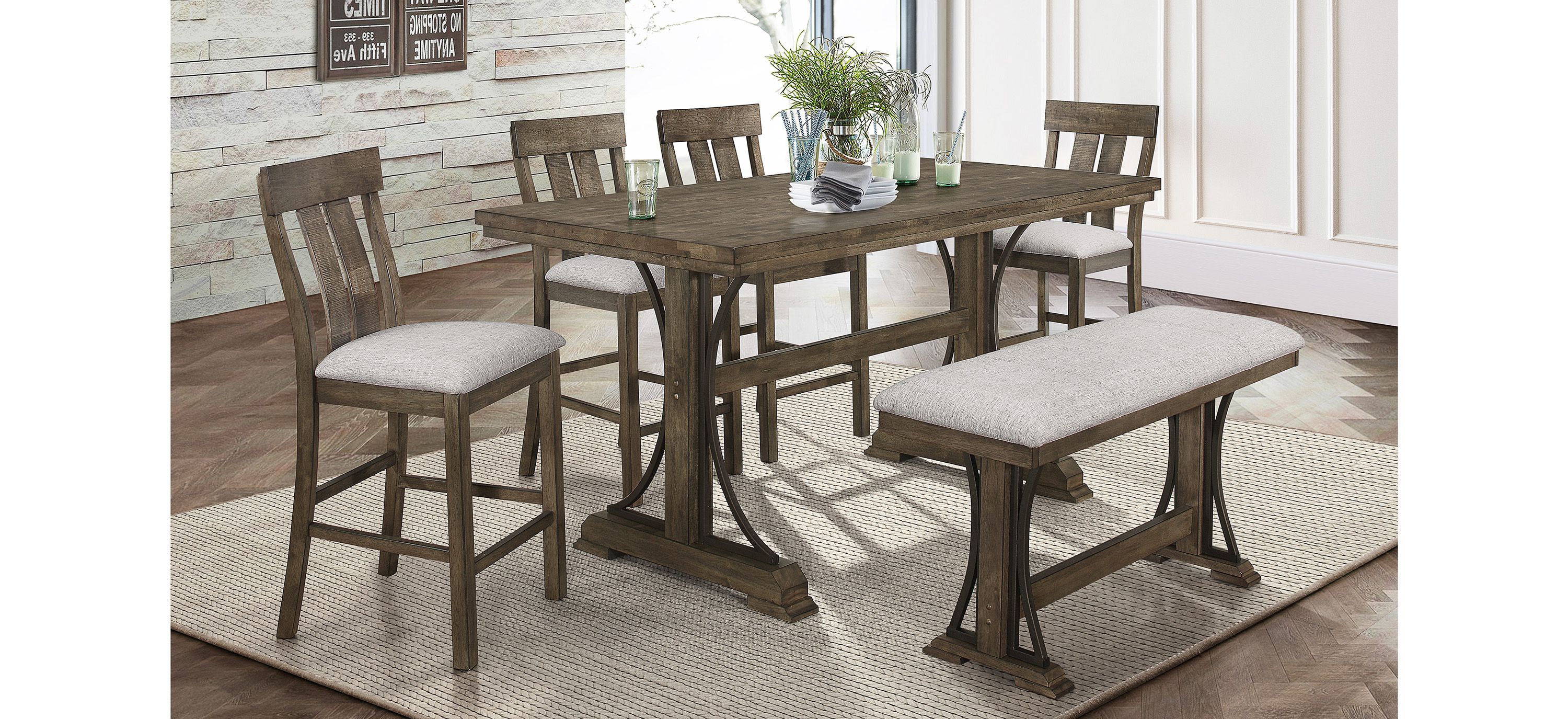 Carlson 6-pc. Counter-Height Dining Set with Bench