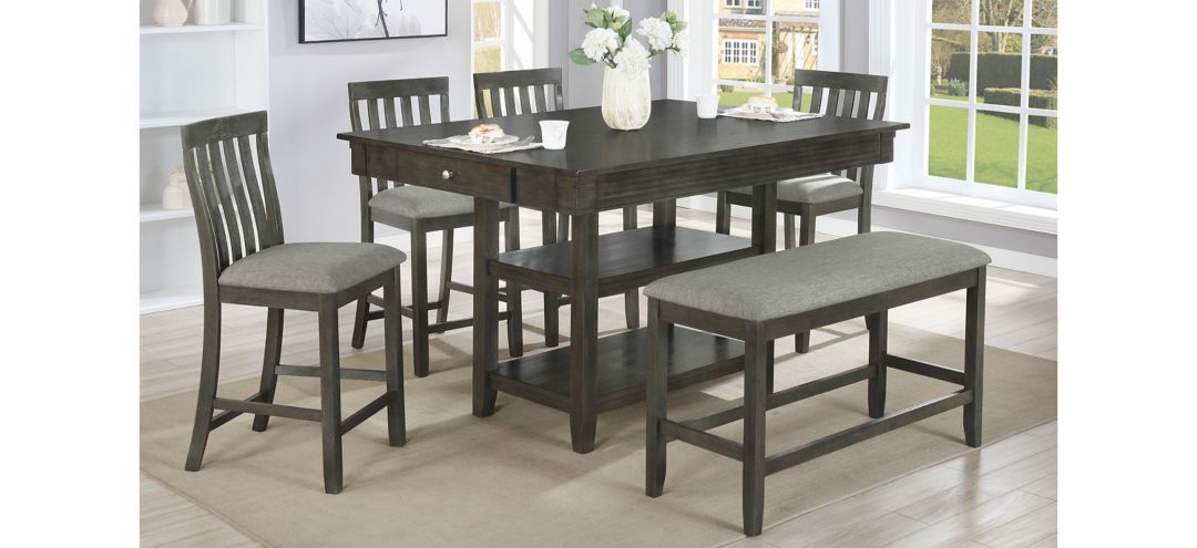 Nina 6-pc. Counter-Height Dining Set w/ Bench