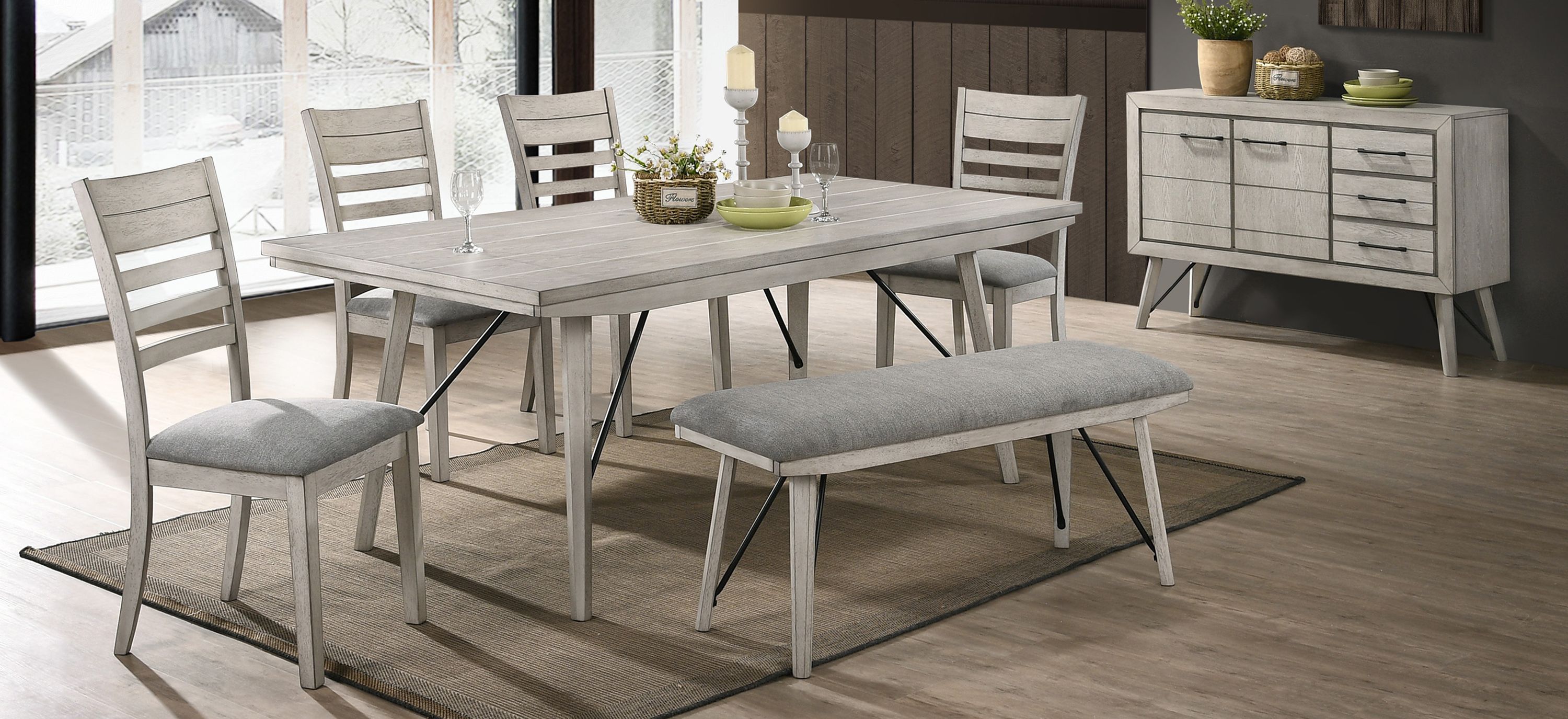 White Sands 6-pc. Dining Set w/Bench