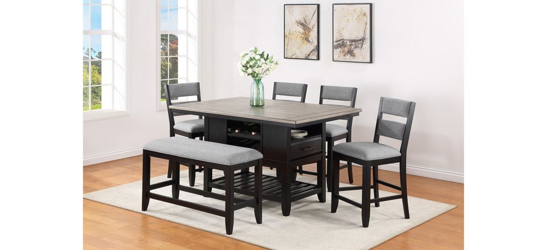 Frey 6-pc Counter Height Dining Set